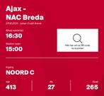Ajax - NAC Breda (2 kaartjes), Tickets en Kaartjes, Twee personen, April