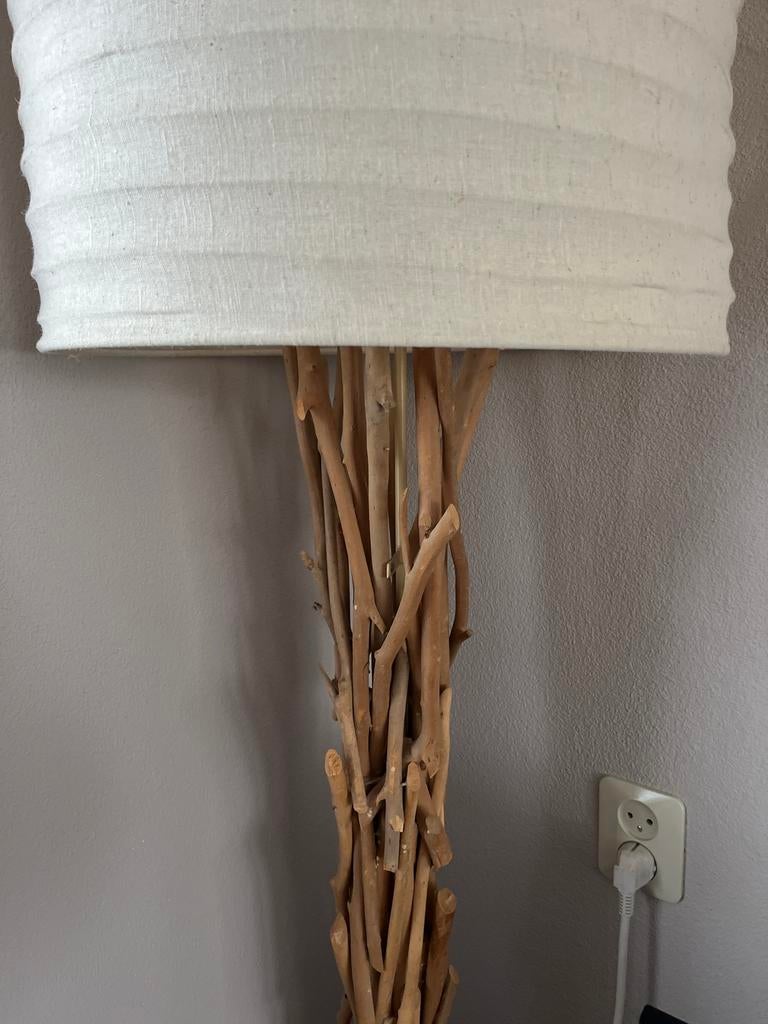 Vloerlamp hout wit/beige, Ophalen, 150 tot 200 cm