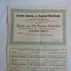 Antiek aandeel Carenero spoorweg stoomvaart maatsch. 1896, Postzegels en Munten, Ophalen of Verzenden, Voor 1920, Aandeel