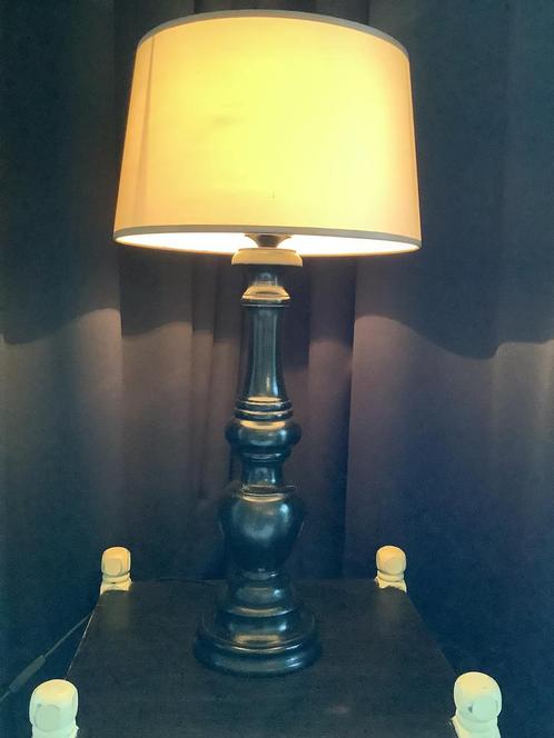 Brocante zwarte schemerlamp vintage eethoek stoelen, Huis en Inrichting, Lampen | Tafellampen, Zo goed als nieuw, 50 tot 75 cm