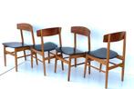 Vintage stoelen, 4 stuks, Huis en Inrichting, Stoelen, Ophalen, Gebruikt, Bruin, Vier