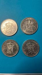 Vier zilveren rijksdaalders Wilhelmina, Postzegels en Munten, Munten | Nederland, Ophalen of Verzenden, Koningin Wilhelmina, 2½ gulden
