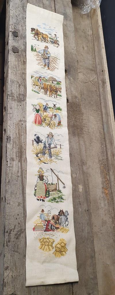 2146 Borduurwerk landbouwers boeren, werkers borduursel, Huis en Inrichting, Woonaccessoires | Wanddecoraties, Ophalen of Verzenden