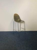 2 x Barkruk Plank, chroom frame, 77 cm. zithoogte, Huis en Inrichting, Barkrukken, Ophalen, Gebruikt, Met voetsteun, 60 tot 90 cm