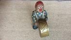 Clown met grote trom ,beeldje ,hout, Huis en Inrichting, Ophalen of Verzenden, Gebruikt