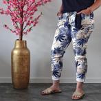 Stretch Broek Jungleprint Marineblauw, Verzenden, Nieuw, Blauw