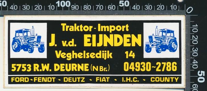 Sticker: Van den Eijnden Traktor Import - Ford Fendt Deutz, Verzamelen, Stickers, Zo goed als nieuw, Bedrijf of Vereniging, Ophalen of Verzenden