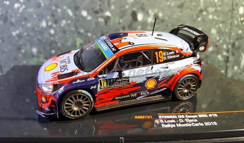 Hyundai I20 WRC #19 LOEB Rally Monte Carlo 2019 1:43 Ixo V28, Hobby en Vrije tijd, Modelauto's | 1:43, Nieuw, Auto, Overige merken