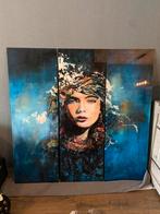 eyecatcher deze drieluik van een vrouw op glas 150 x 150, Antiek en Kunst, Kunst | Schilderijen | Modern, Ophalen