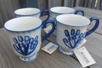 4 nieuwe theekopjes blauwe tulpen Delft blauw, Nieuw, Ophalen of Verzenden, Overige stijlen, Kop(pen) en/of Schotel(s)