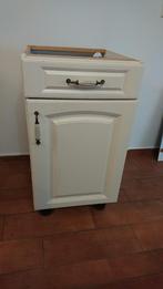 Crème keukenkast met lade, Ophalen of Verzenden, Gebruikt, Hout, 20 tot 50 mm