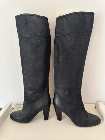 Zwart leren overknee laarzen 40 Sacha zgan beschikbaar voor biedingen