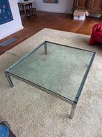 Glazen salontafel merk Metaform 110x110, Huis en Inrichting, Tafels | Salontafels, Gebruikt, 100 tot 150 cm, Vierkant, Glas