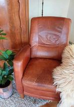Leren Engelse Fauteuil schapenleren armchair, Huis en Inrichting, Fauteuils, Ophalen, Gebruikt, 75 tot 100 cm, Leer
