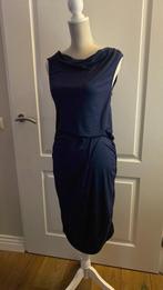 Jurk met waterval hals Maat L rimpel model Purdey, Blauw, Zo goed als nieuw, Purdey, Knielengte