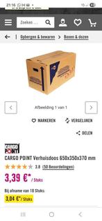10 Gebruikte verhuisdozen van Hornbach (8) en Ikea (2), Doe-het-zelf en Verbouw, Kratten en Dozen, Ophalen, Opvouwbaar, 50 tot 75 cm