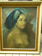 Schilderij, dame uit Indonesie, 1966, Antiek en Kunst, Kunst | Schilderijen | Klassiek, Ophalen