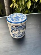 Vintage delftsblauwe keramische stroopwafelpot, Ophalen of Verzenden