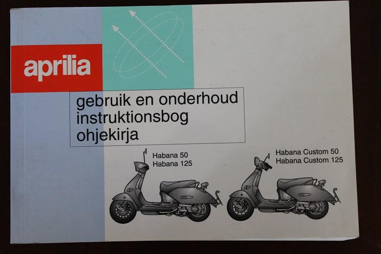 Aprilia Habana 50 & 125 Habana Custom 2000 instructie boek, Fietsen en Brommers, Handleidingen en Instructieboekjes, Ophalen of Verzenden
