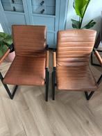 6 Bruine Eetkamerstoelen - Gebruikt, maar prima!, Huis en Inrichting, Ophalen, Gebruikt, Bruin, Leer