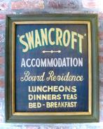 Handgeschilderd groot Engels houten bord / Bed and Breakfast, Ophalen of Verzenden, Zo goed als nieuw, Reclamebord