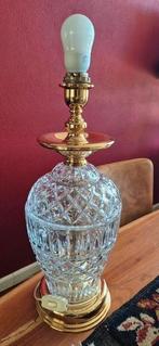 Prachtige grote antiek kristal goldplate tafellampvoet 50 cm, Antiek en Kunst, Antiek | Lampen, Ophalen of Verzenden