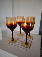 Vintage Zbigniew Horwoby Wijnglazen - Amber & Robijnrood, Antiek en Kunst, Antiek | Glas en Kristal, Ophalen of Verzenden