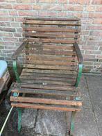 Houten stoel met stalen frame, Huis en Inrichting, Stoelen, Ophalen, Gebruikt, Overige kleuren, Eén