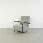 1x Leolux Scylla Fauteuil Hoog Blauwgroene Stof - Zwart, 75 tot 100 cm, Ophalen of Verzenden, Zo goed als nieuw, Metaal