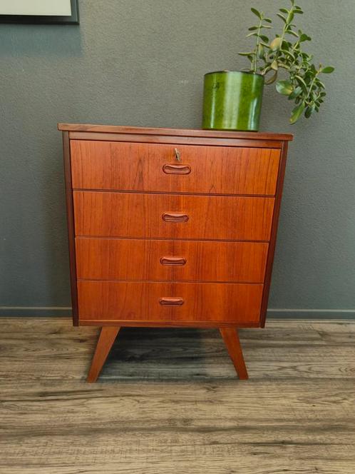 Vintage jaren 60 ladenkast ladenkastje meubel wandkastje 60s, Huis en Inrichting, Kasten | Ladekasten, Gebruikt, Minder dan 100 cm