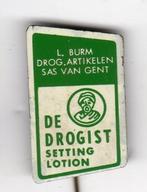 Speldje DE DROGIST L BURM DROGISTERIJ ARTIKELEN SAS VAN GENT, Verzamelen, Speldjes, Pins en Buttons, Verzenden, Gebruikt, Overige onderwerpen