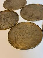 Mooie set vintage messing onderzetters, Ophalen of Verzenden