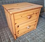 Massief grenen ladenkastje met 2 lades., Ophalen, Gebruikt, 1 of 2 laden, Minder dan 100 cm
