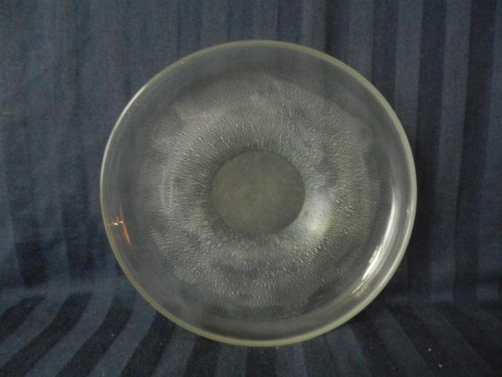 Glazen schaal met grijs tincraquele Copier Leerdam b 23,8 cm, Antiek en Kunst, Antiek | Glas en Kristal, Ophalen of Verzenden