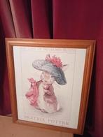 Schilderij Beatrix Potter in houten lijst, Ophalen, Hout, Minder dan 50 cm, 50 tot 75 cm
