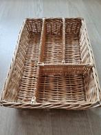 Rieten bestekmand met 4 vakken, Ophalen of Verzenden, Gebruikt, Hout, Los bestek