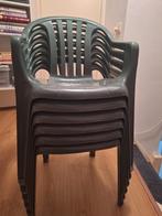 12 Stapelbare Groene Kunststof Stoelen, Huis en Inrichting, Stoelen, Kunststof, Gebruikt, Overige kleuren, Ophalen of Verzenden