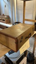 Vintage koffer/hutkoffer gestreept canvas. WD-18., Ophalen of Verzenden, Gebruikt, Overige materialen