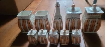  Vintage voorraadpotten-set keramiek – 10-delig  beschikbaar voor biedingen