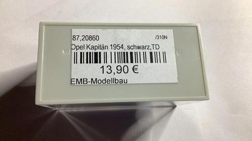 Brekina 1,87 OPEL KAPITÄN 1954 kleur zwart nieuw in doosje, Hobby en Vrije tijd, Modelauto's | 1:87, Nieuw, Auto, Brekina, Ophalen of Verzenden