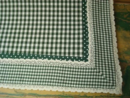 tafelkleed groen grijs dots ruiten boerenbont clayre & eef, Huis en Inrichting, Keuken | Textiel, Nieuw, Tafelkleed of Tafelzeil