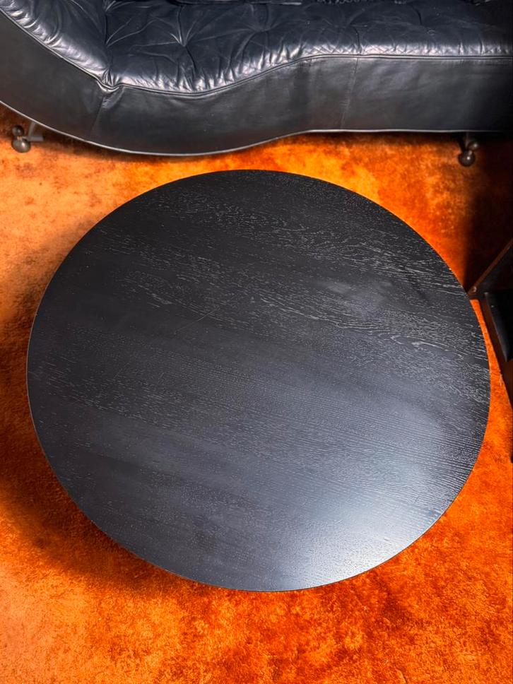 zwart eiken FRITZ HANSEN design salontafel 80 cm, Huis en Inrichting, Tafels | Salontafels, Minder dan 50 cm, 50 tot 100 cm, Rond