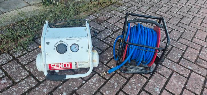 Senco stille compressor met slang, Doe-het-zelf en Verbouw, Compressors, Gebruikt, 6 tot 10 bar, Minder dan 25 liter, Minder dan 200 liter/min
