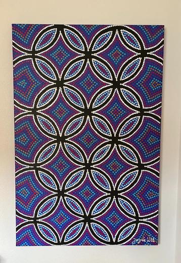 Groot schilderij pointillisme . Joy de Wit. beschikbaar voor biedingen