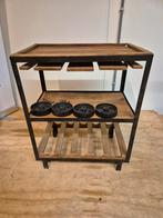 Wijn Trolley / Drankentrolley met Glazenhouder, Ophalen, Gebruikt, Minder dan 5 flessen, 75 cm of meer