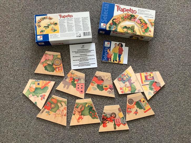 Puzzel peuter dubbelzijdig cirkel Trapetto stad boerderij, Kinderen en Baby's, Speelgoed | Kinderpuzzels, Zo goed als nieuw, 2 tot 4 jaar