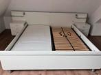 2 persoons Ledikant. Wit met 2 lattenbodems., Huis en Inrichting, Slaapkamer | Bedden, Ophalen, Gebruikt, Tweepersoons, Wit