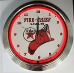 Texaco Fire Chief ronde neon wand klok en andere, Eu, Eu, Lichtbak of (neon) lamp, Nieuw