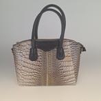 Handtas, tas, schoudertas, taupe slangenprint, Sieraden, Tassen en Uiterlijk, Tassen | Damestassen, Ophalen of Verzenden, Gebruikt