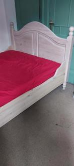 houten bed met matras 140x200, Ophalen, Gebruikt, Wit, Tweepersoons